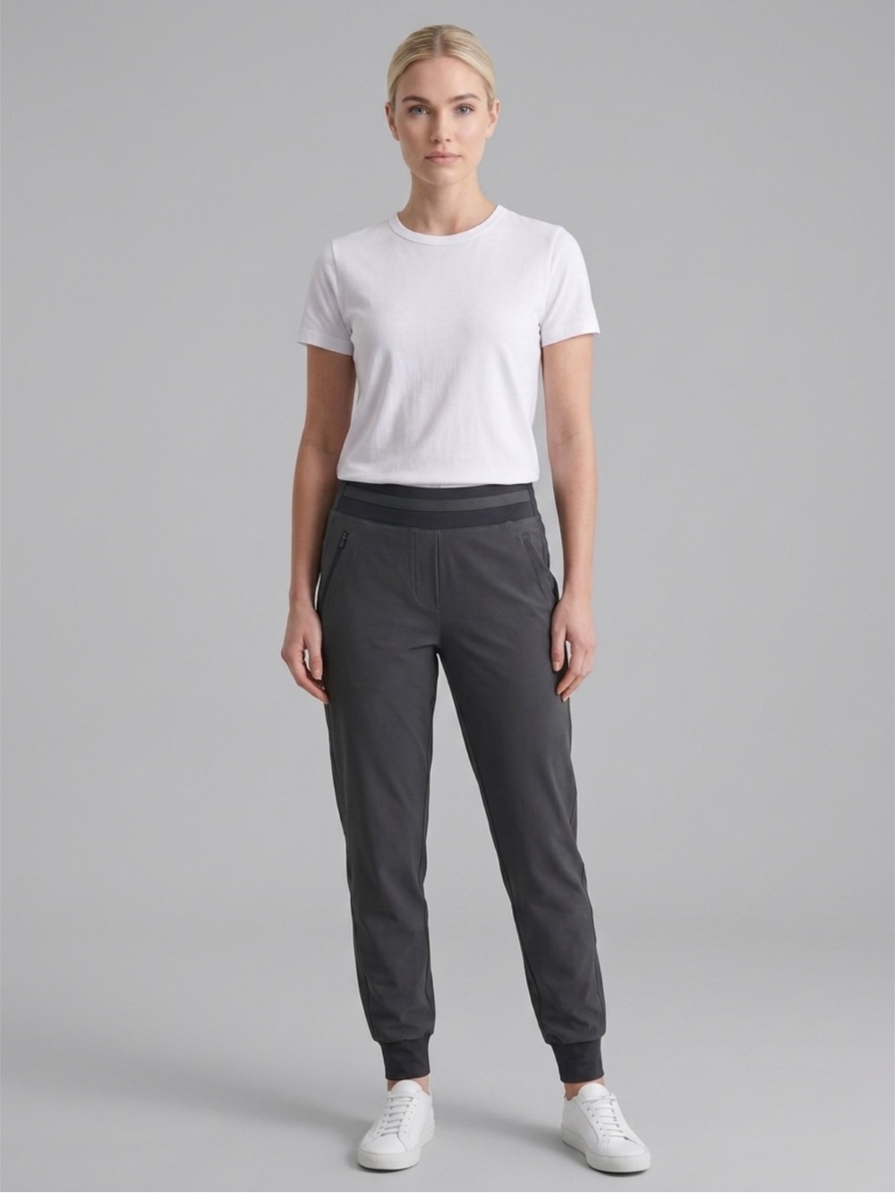 Athleta gray Women’s Jogger Track Pants with Zip Pockets size 2